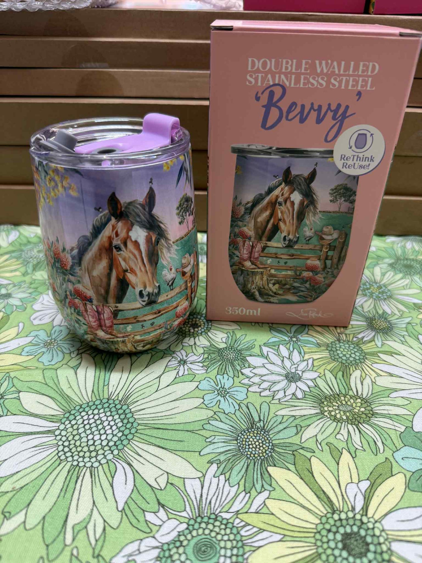 Lisa Pollock Stainless Steel Bevvy - Country Dusk