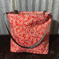 Ready made Fabric Shopping bag - red floral