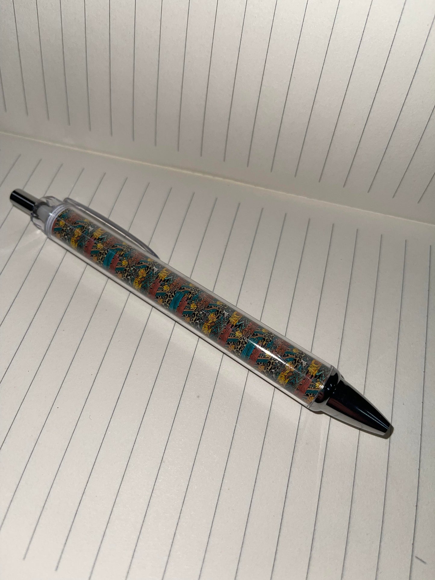 Western Ball Point pen - serape and sunflowers
