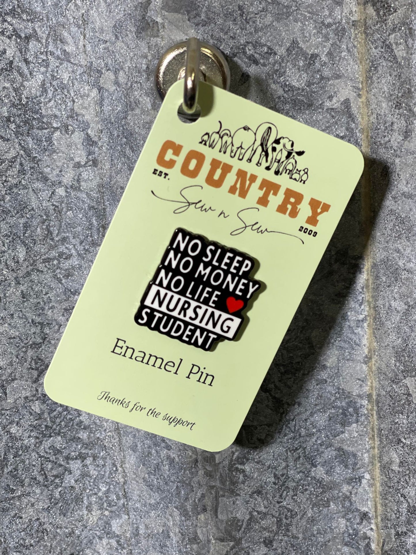 Enamel Hat Pin - No sleep, No money, No life