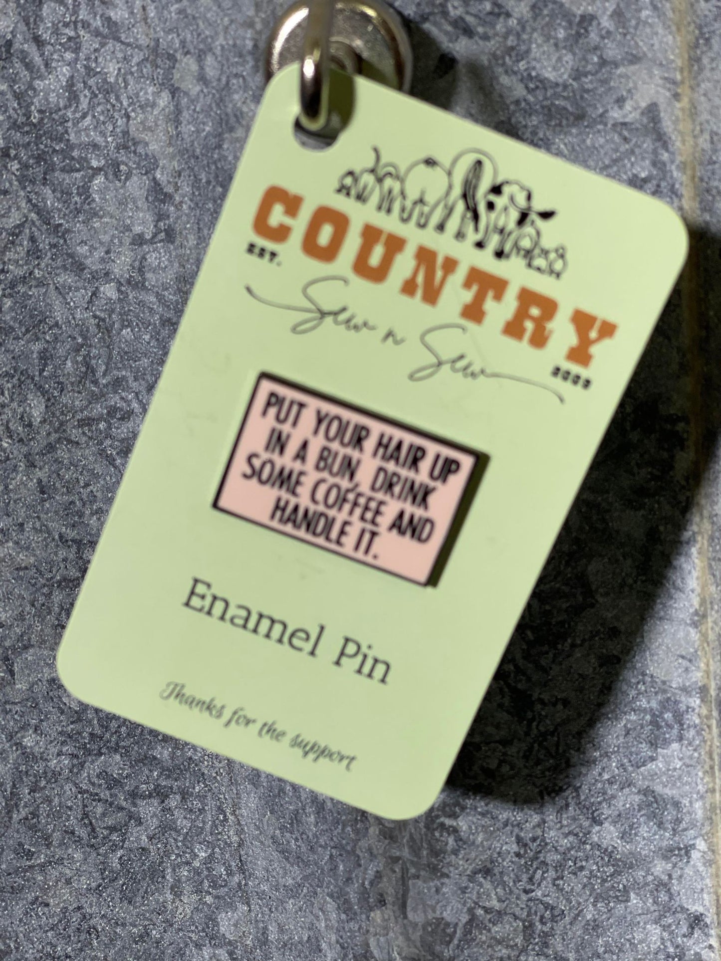 Enamel Hat Pin - Put Your hair up