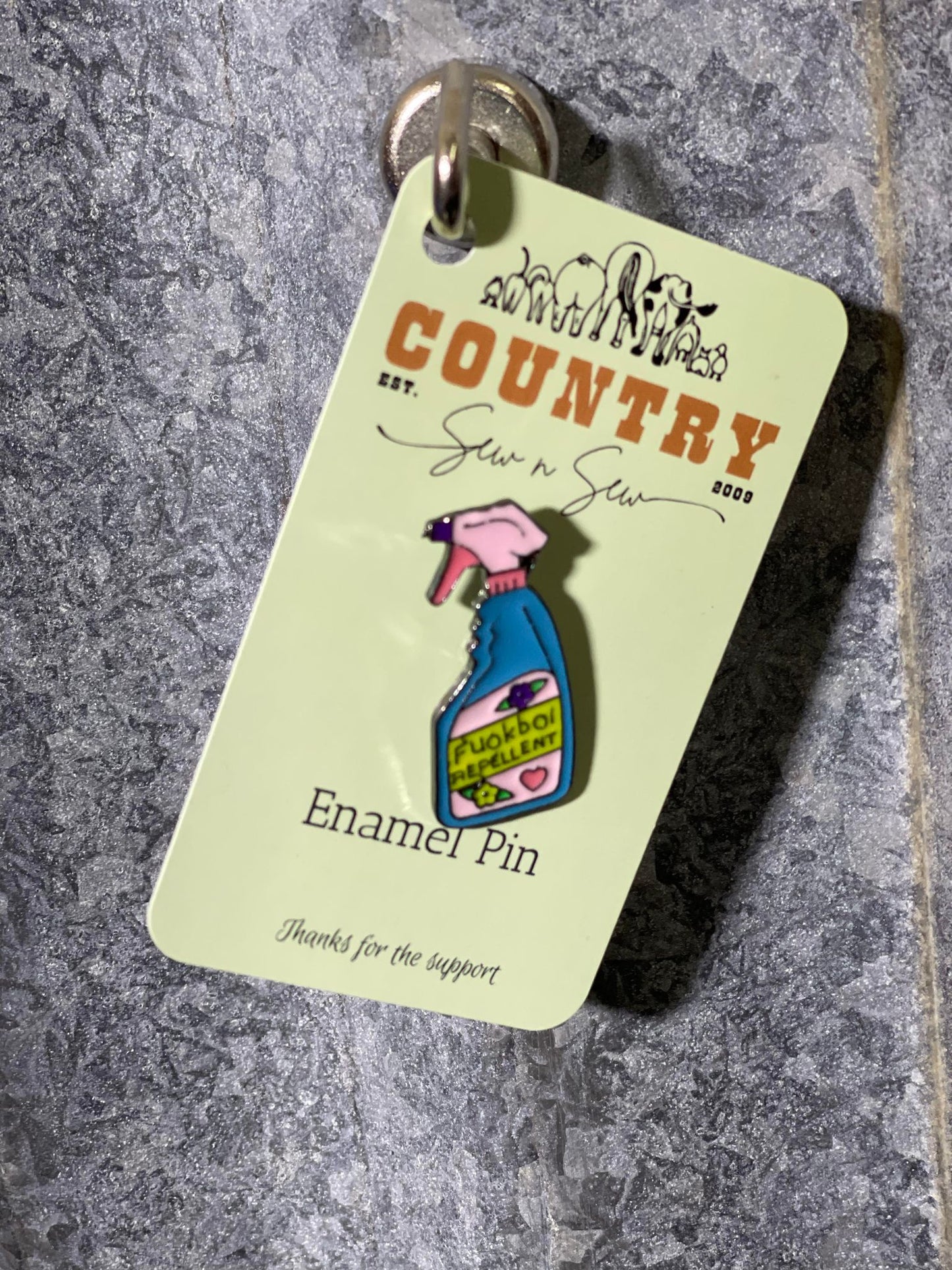 Enamel Hat Pin - Fuck repellent