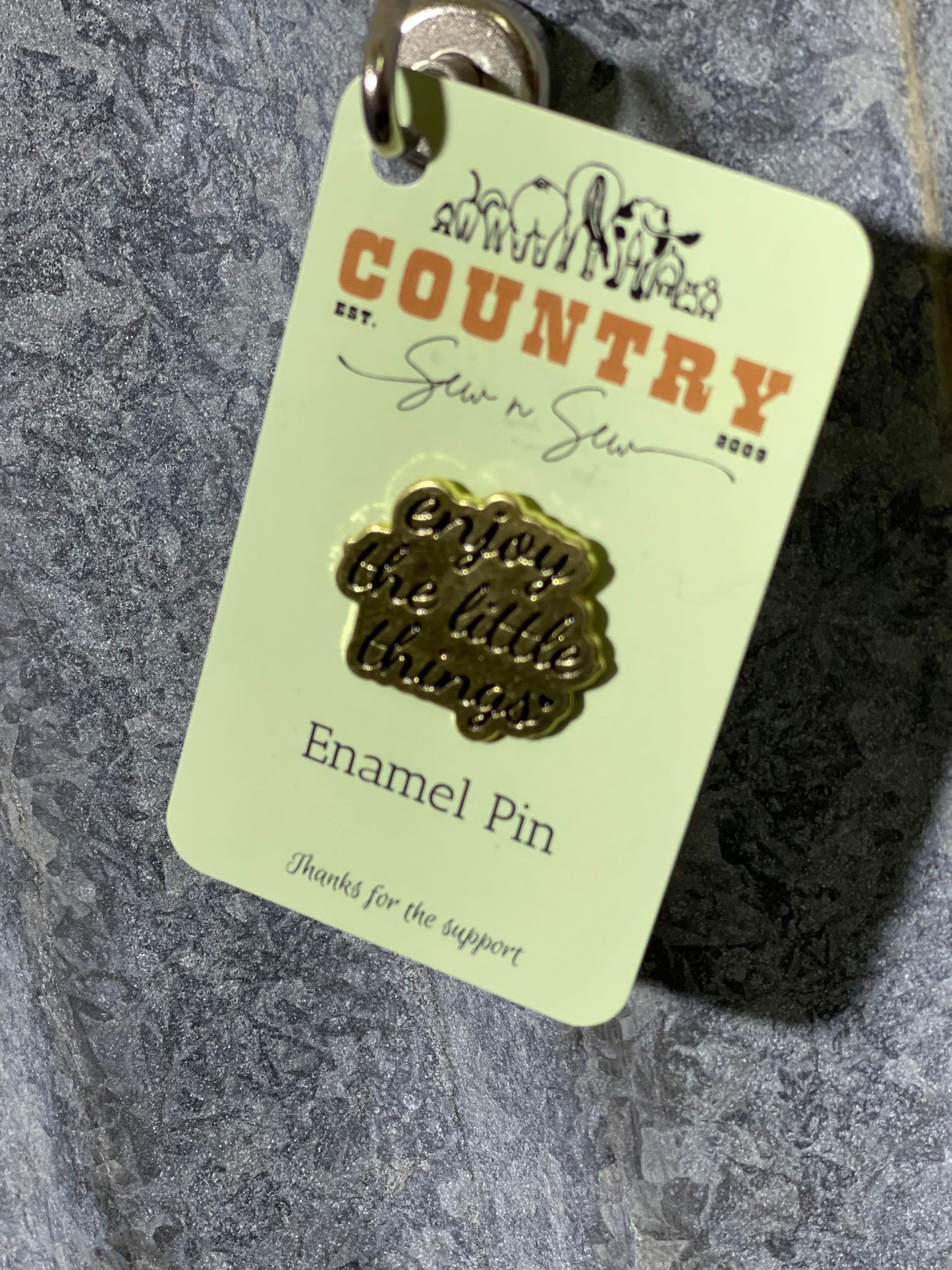 Enamel Hat Pin - Enjoy the little things.