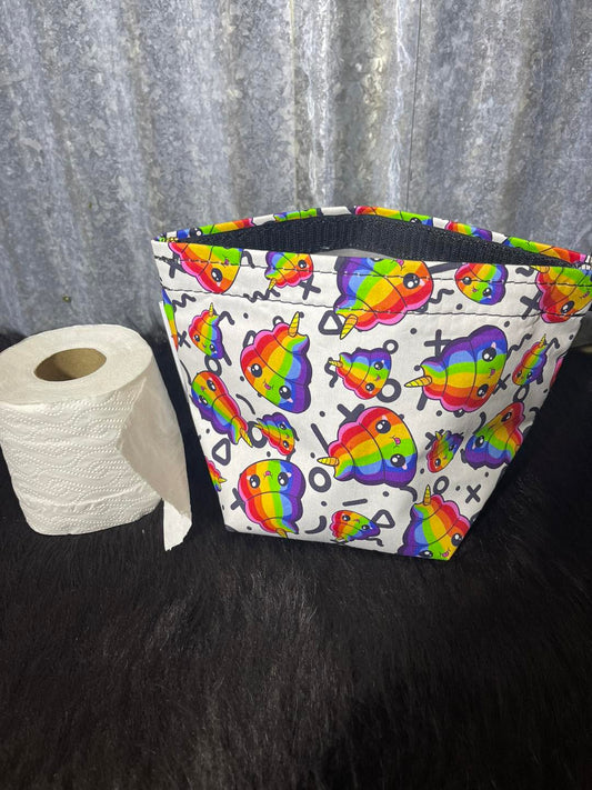 Toilet roll bag - Rainbow poo emoji