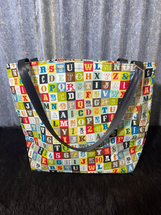 Ready made Fabric Shopping bag - Cowboy alphabet