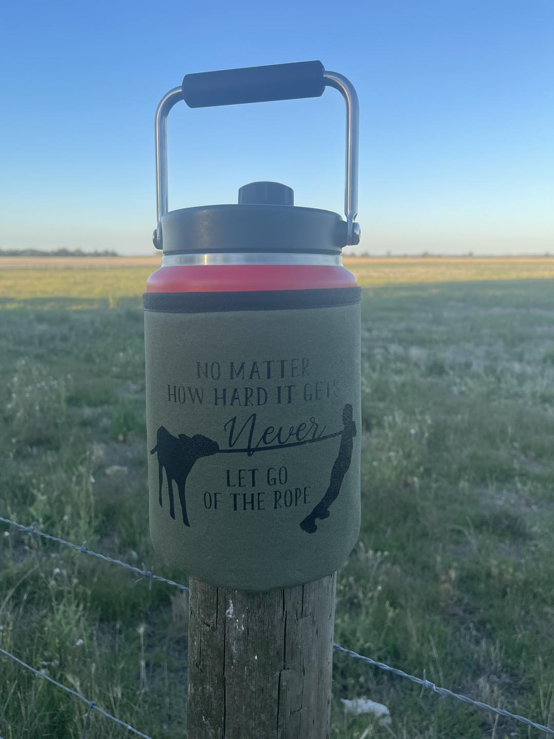 Printed  Yeti Rambler half gallon or gallon cover - No matter how hard life gets