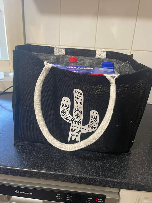 Market garden hessian Shopping bag - Cactus