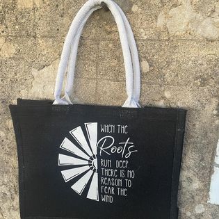 Market garden hessian Shopping bag - windmill
