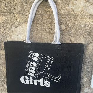 Market garden hessian Shopping bag - Lets go girls