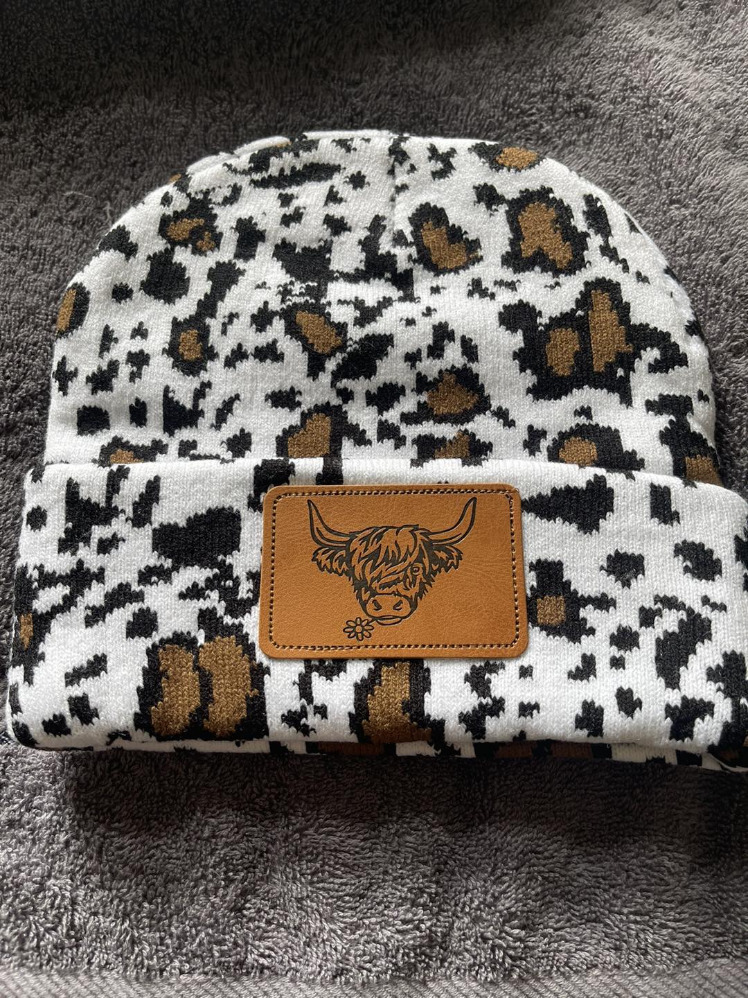 Cow print beanie - Highland cow 2