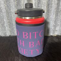 Printed Yeti Rambler HALF gallon cover - Bad bitch with bad anxiety