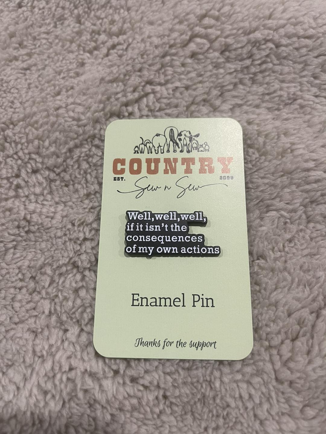 Enamel Hat Pin - Well Well Well