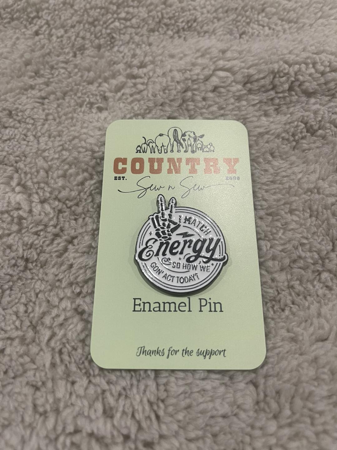 Enamel Hat Pin - I match energy