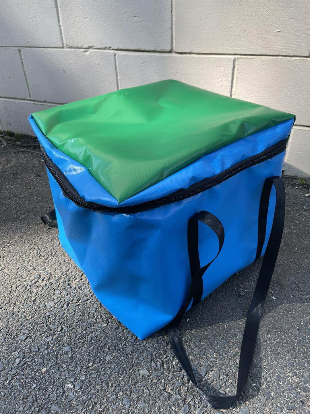 Milk crate bag - Green/Light Blue