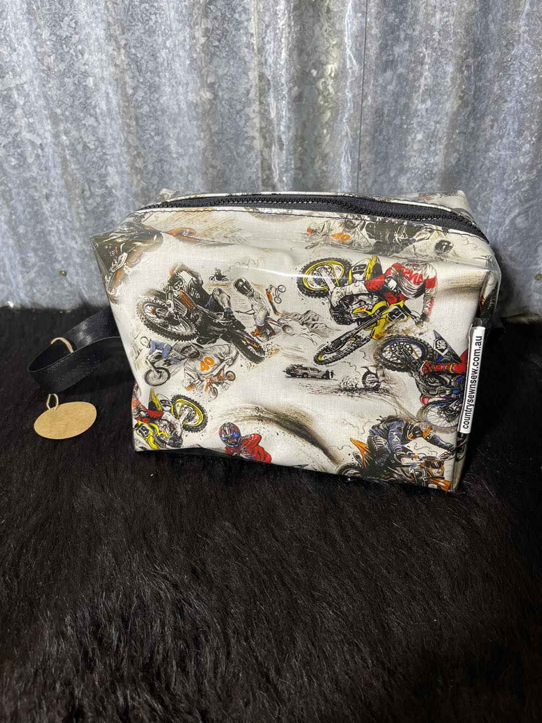 Box Toiletry Bag - Motorbikes