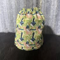 Fabric sock savers- little bird, green background
