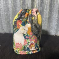Fabric sock savers- colourful flowers with galah
