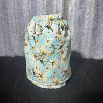 Fabric sock savers- white flowers, blue background