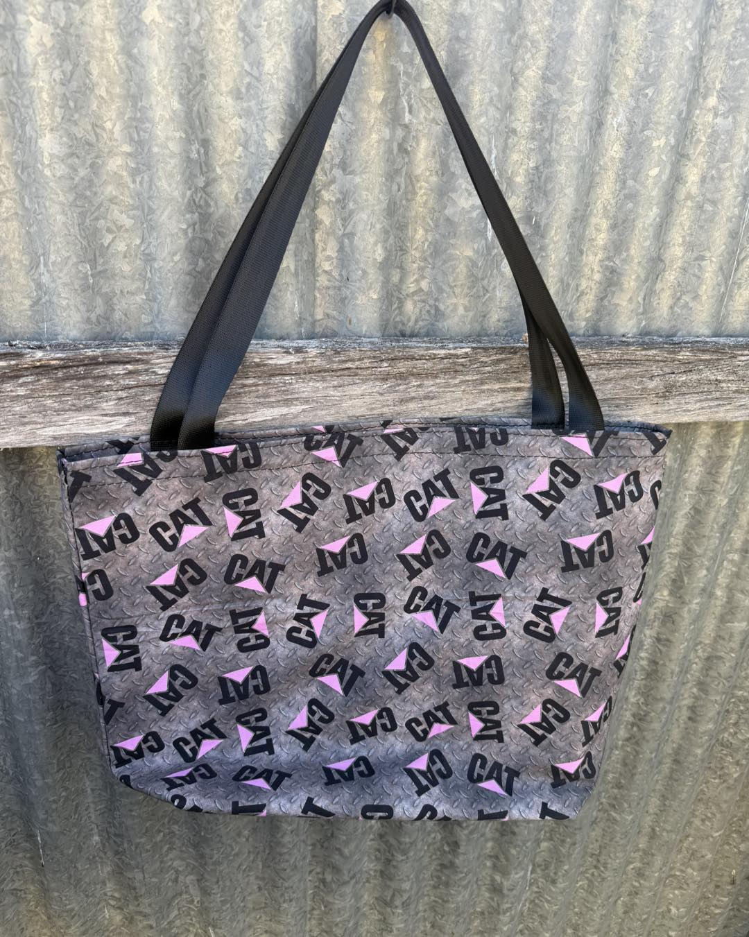 Fabric Shopping bag - (Ready Made) - Pink CAT