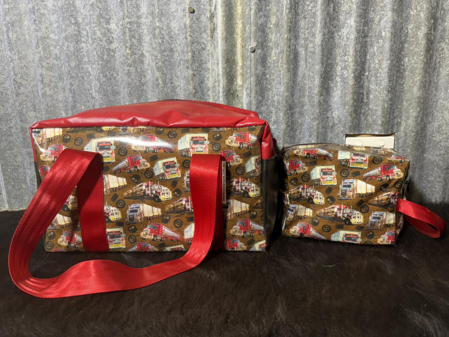 Ready made Overnight bag and toiletry bag set - Trucks