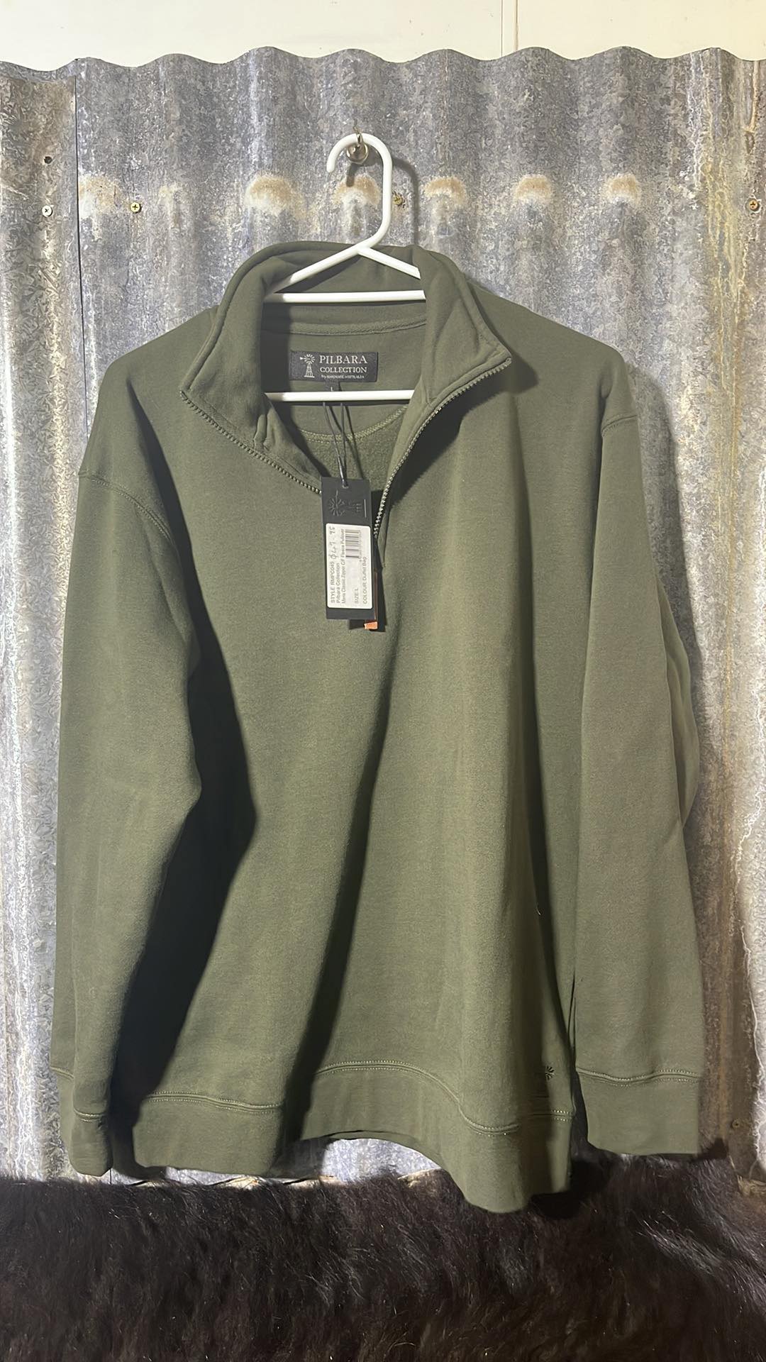 Pilbara Mens Classic Zipper C/F Fleece Pullover - Duffle bag