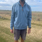 Pilbara Mens Classic Zipper C/F Fleece Pullover - Bluestone