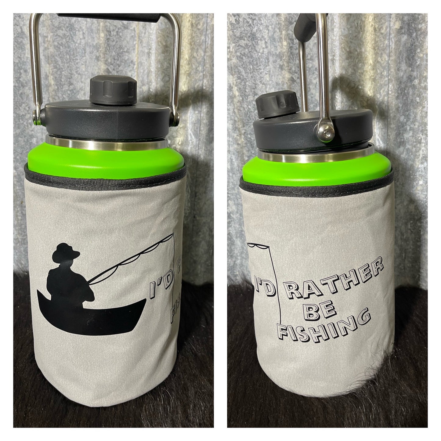 Printed  Yeti Rambler half gallon or gallon cover - I’d rather be fishing