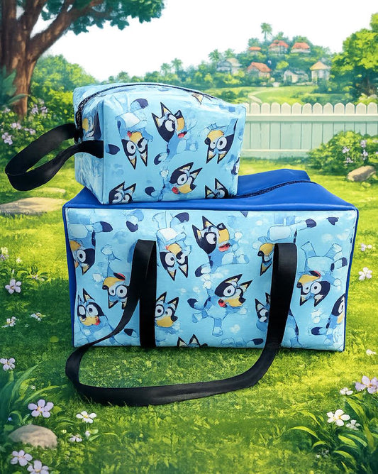 Ready made Overnight bag and toiletry bag set - Bluey (Blue)