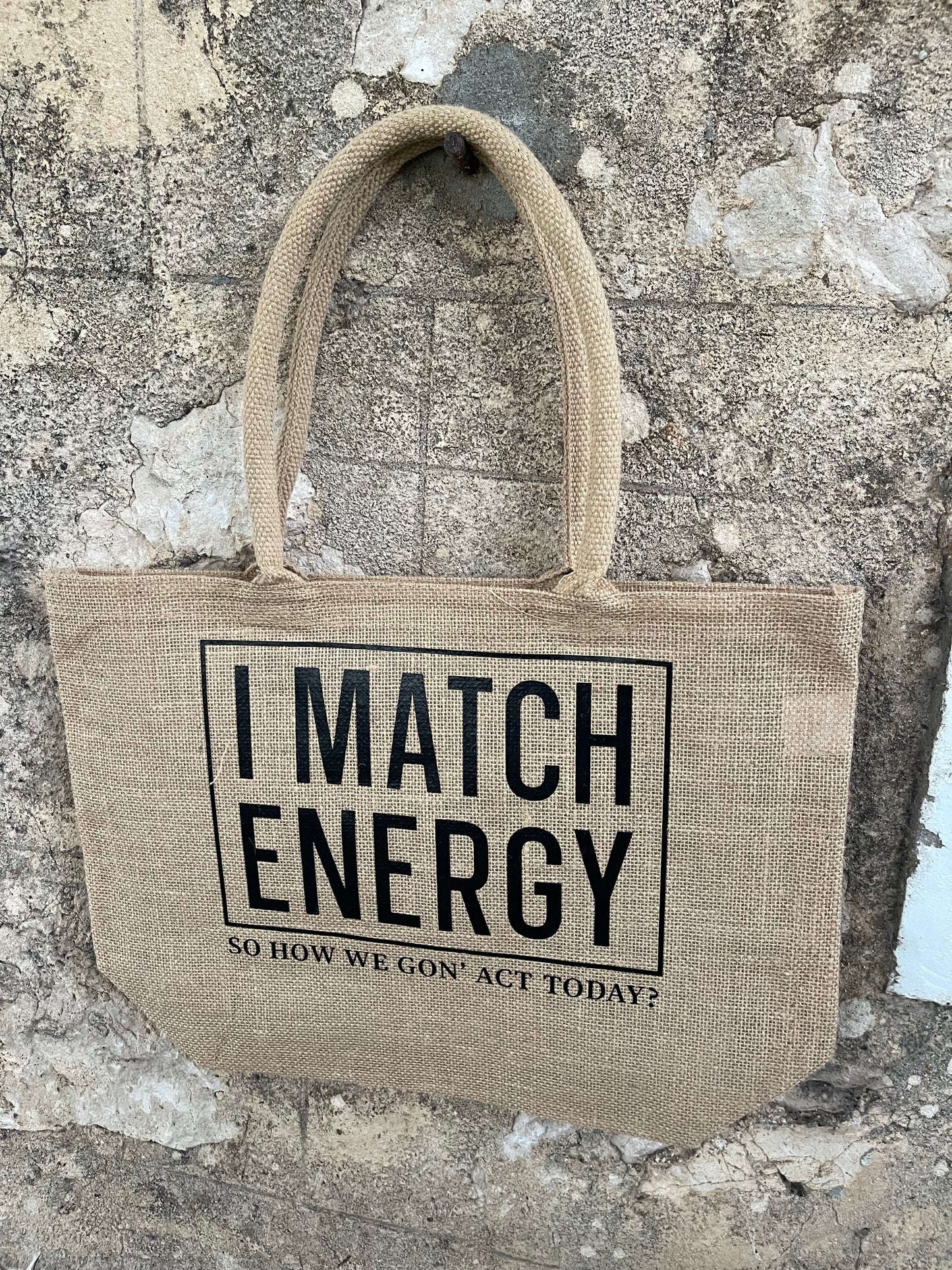 Market garden hessian Shopping bag - I match energy