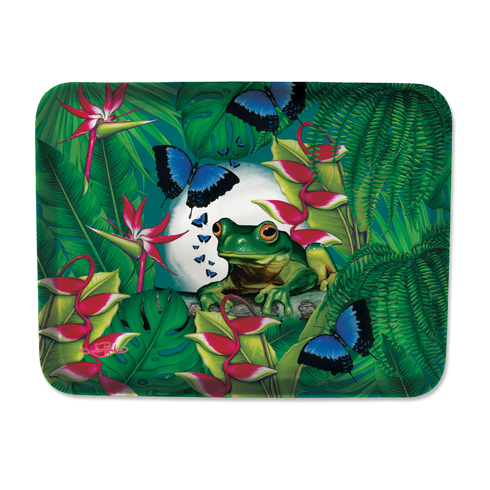 Lisa Pollock Small Melamine Serving tray - Green Frog