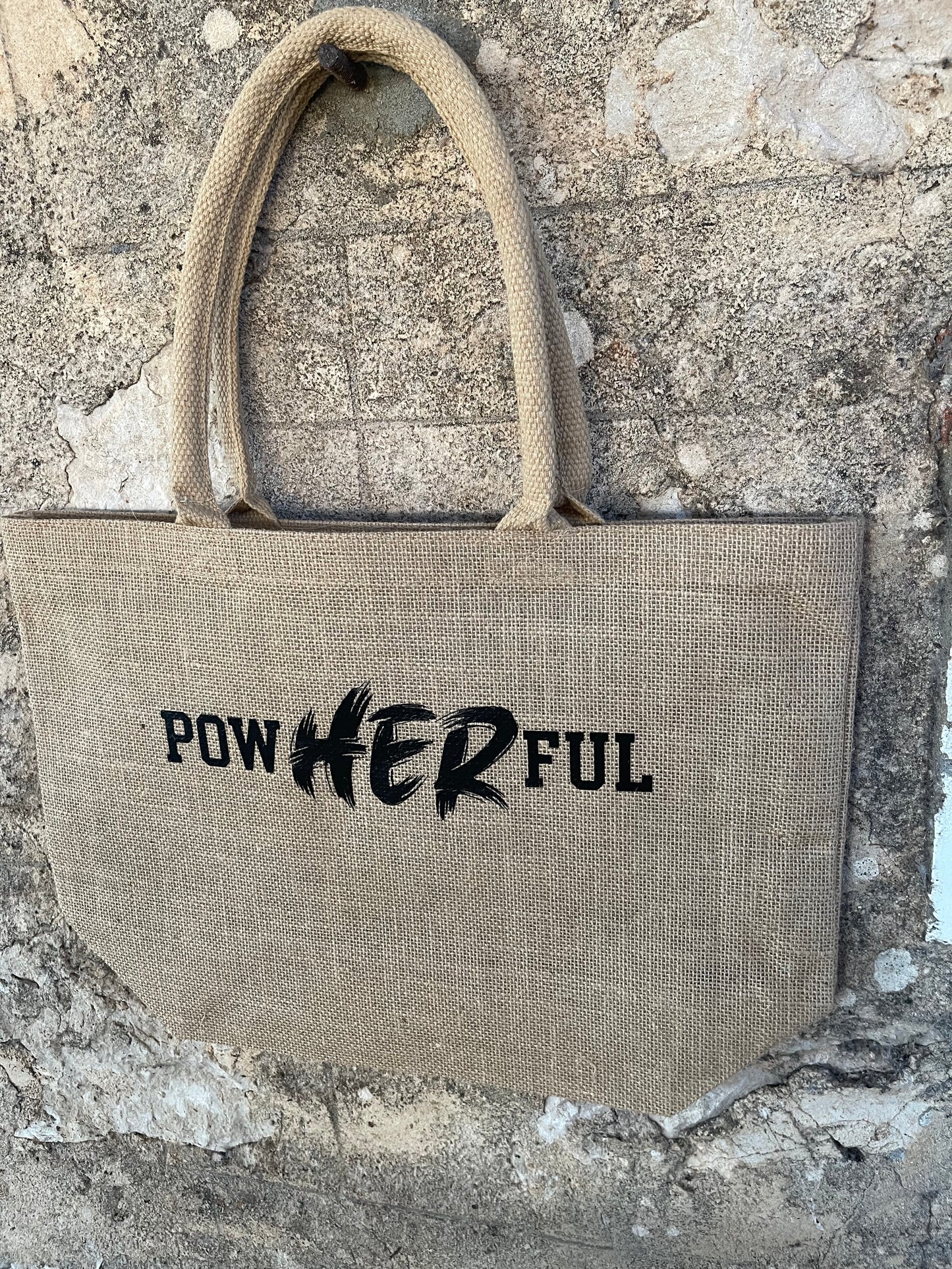 Market garden hessian Shopping bag - PowHERful