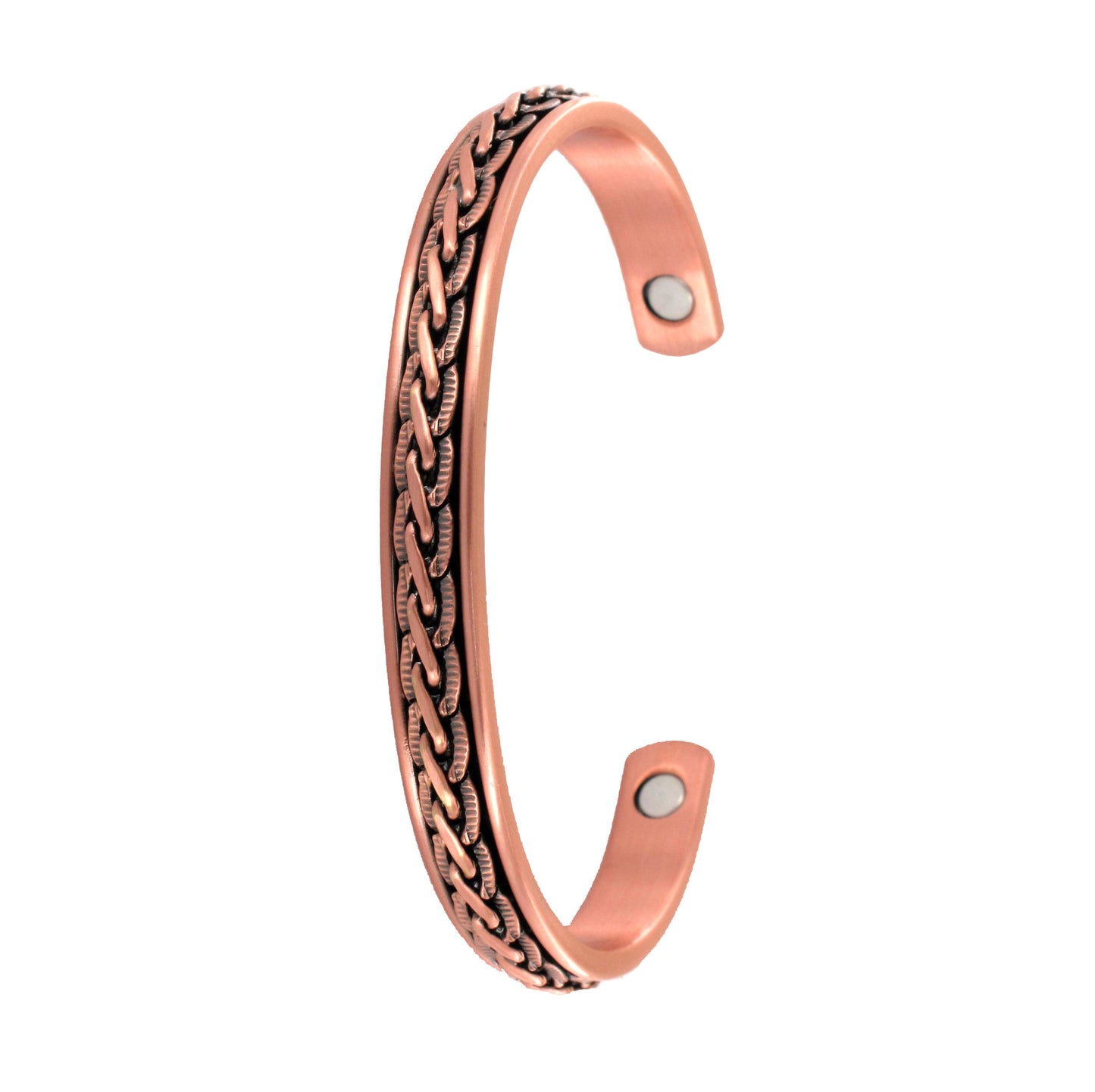 Copper Bangle - Magnetic - Pressed Link