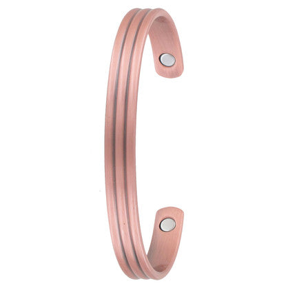 Copper Bangle - Magnetic - 2 pressed line