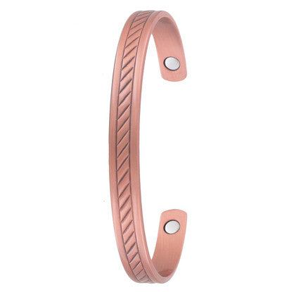 Copper Bangle - Magnetic - Pressed pattern