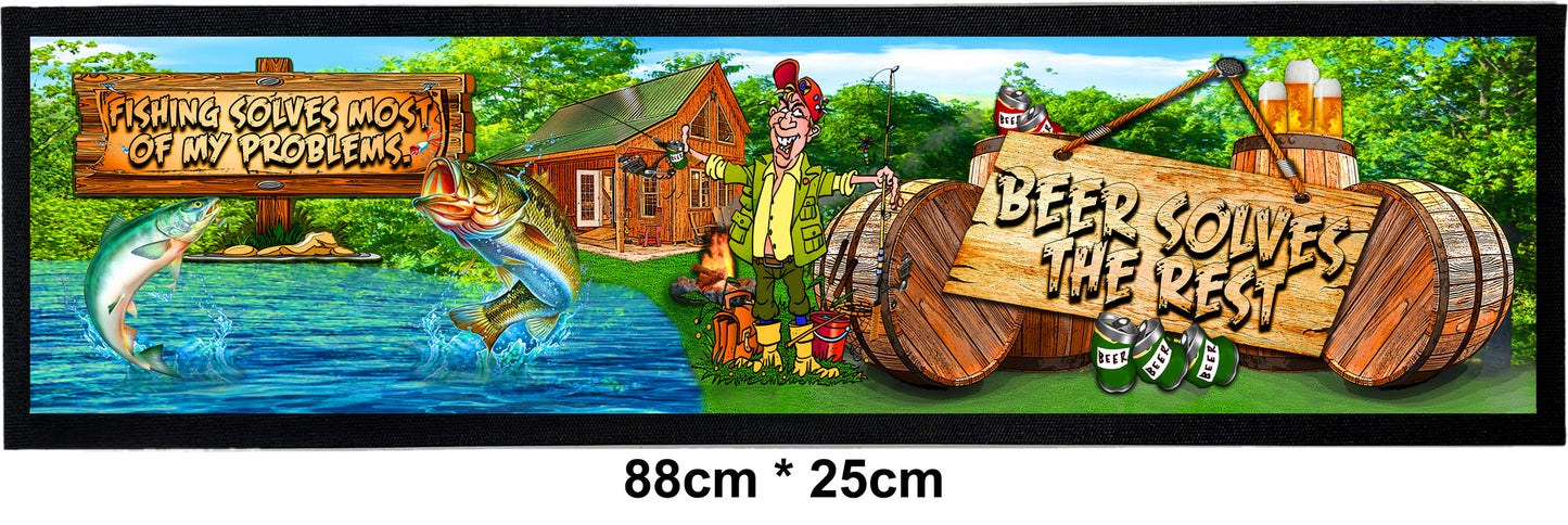 Bar Mat - Fishing and beer