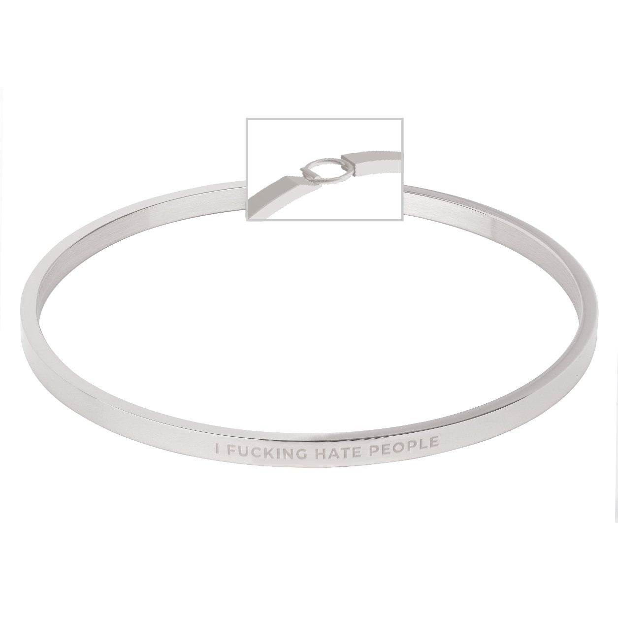 Silver Bangle - I fucking hate people - Not magnetic