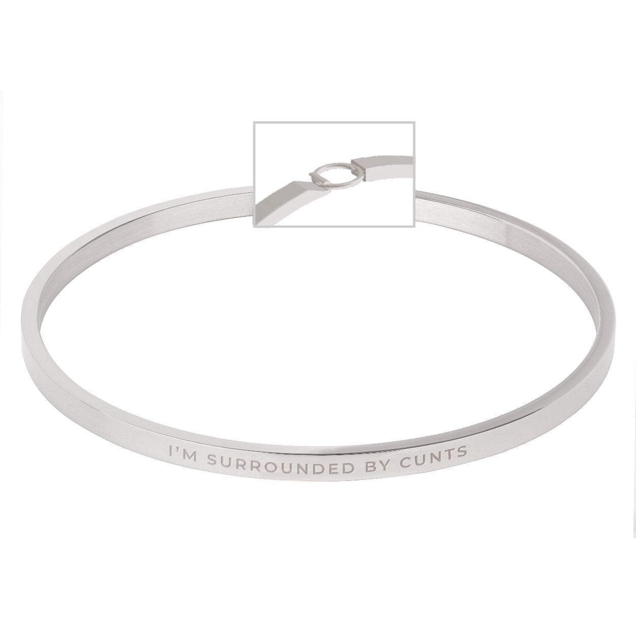 Silver Bangle - Surrounded by Cunts - Not magnetic