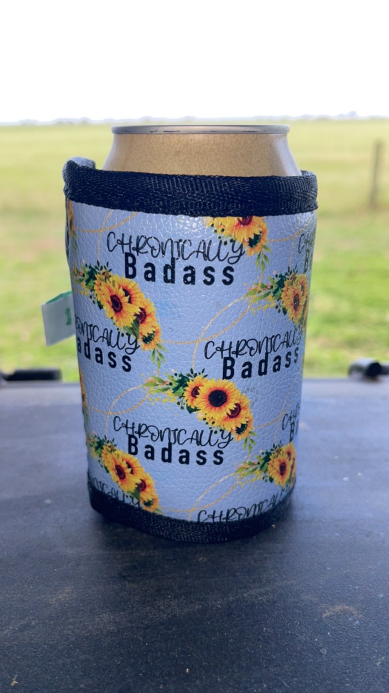 Vinyl Stubby Holder - chronically badass