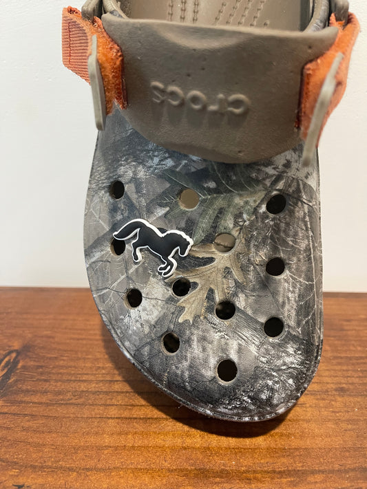 Croc Charm - Black horse