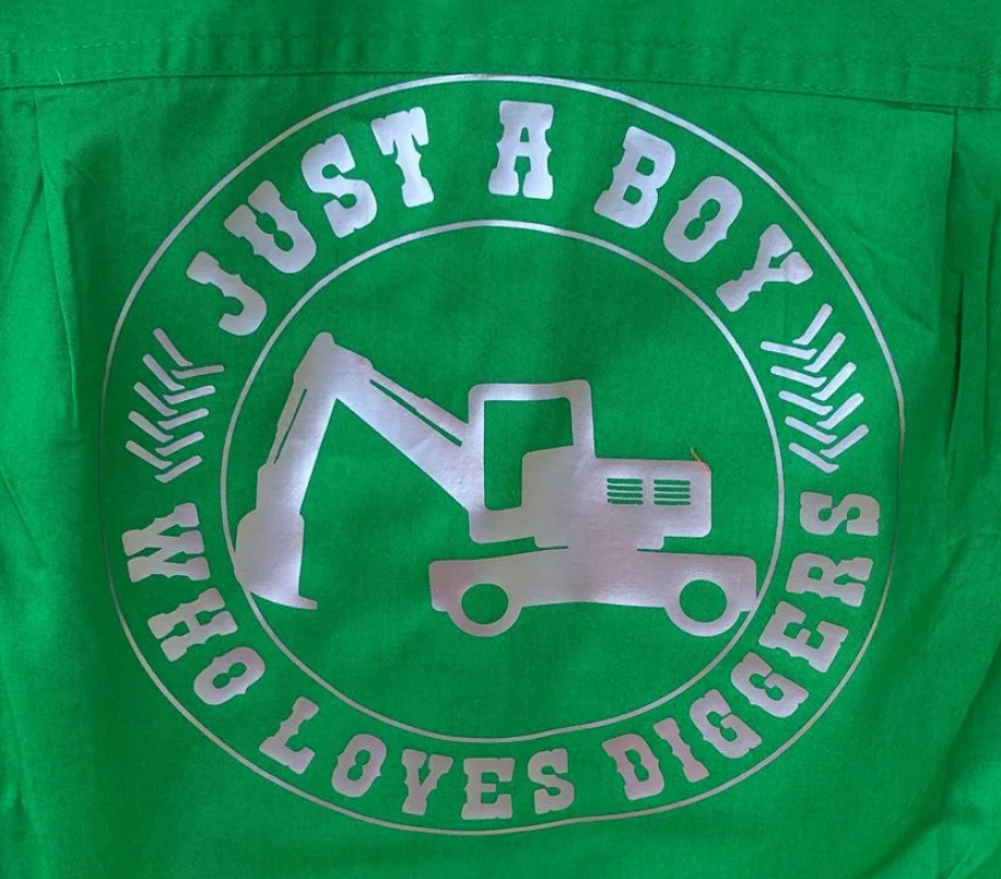 Kids T shirt - Just a Boy who loves diggers