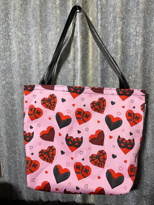 Ready made Fabric Shopping bag - sexy hearts