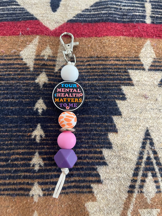 Keyring, beaded - Your mental health matters