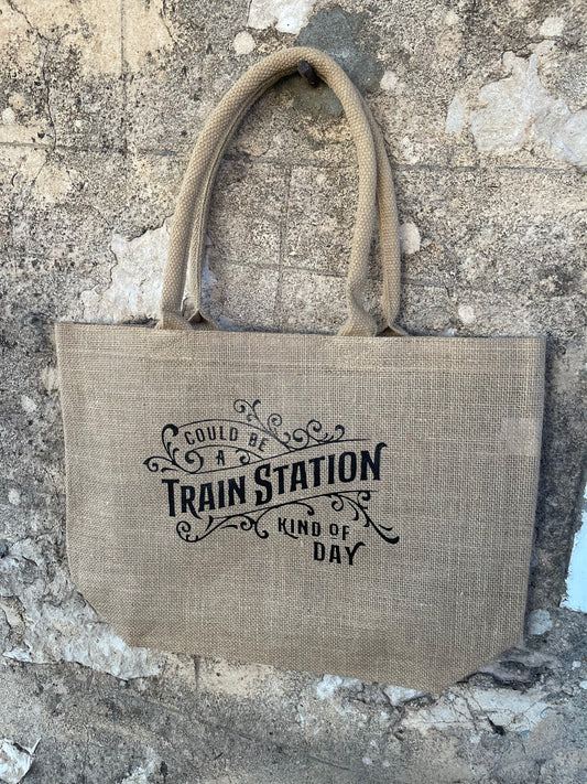 Market garden hessian Shopping bag - Train station