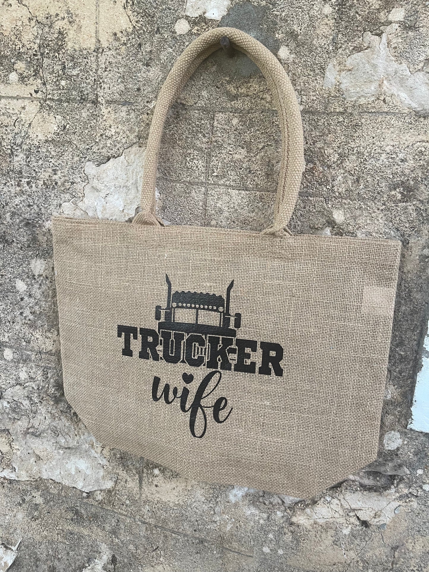 Market garden hessian Shopping bag - trucker wife