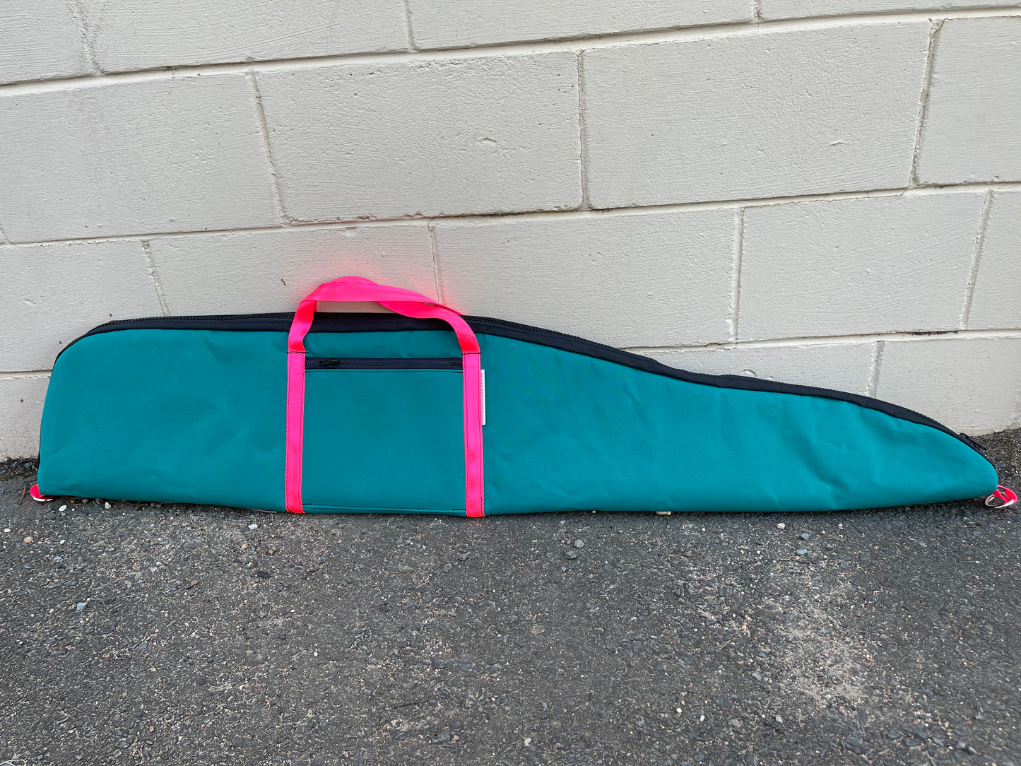 Canvas Gun Bag - Teal, Pink handles