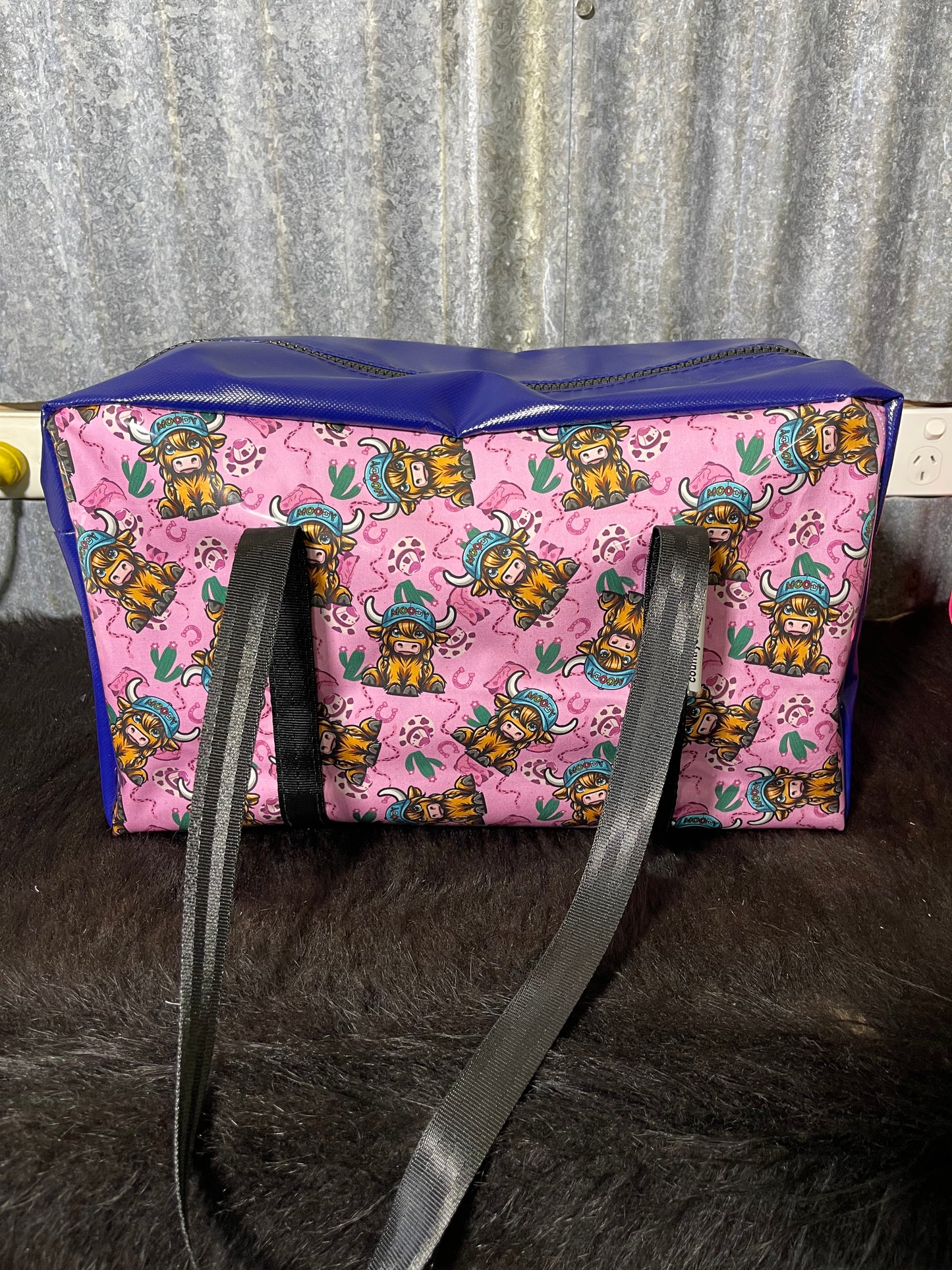 pvc overnight bag - Moody cow