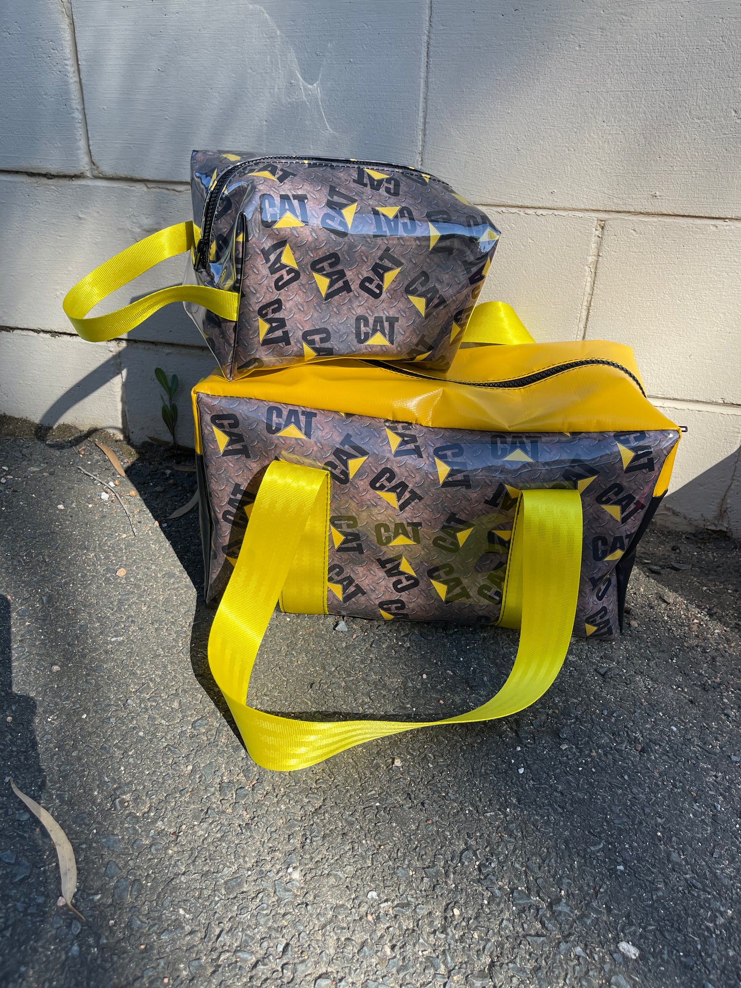 Ready made Overnight bag and toiletry bag set - CAT Yellow