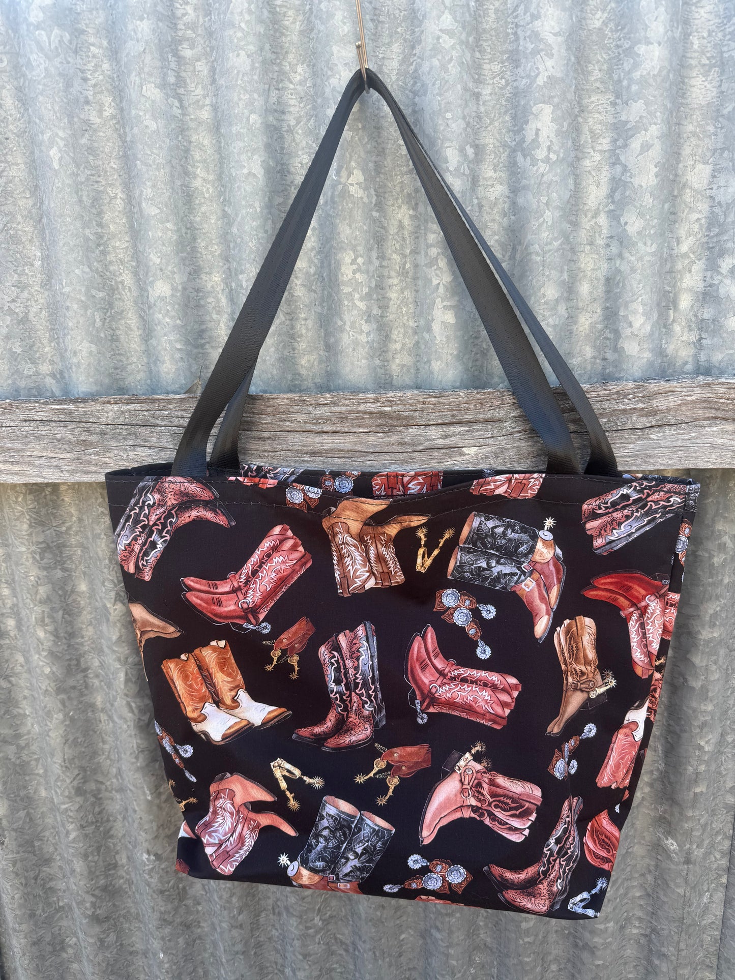Fabric Shopping bag - (Ready Made) -Cowboy boots
