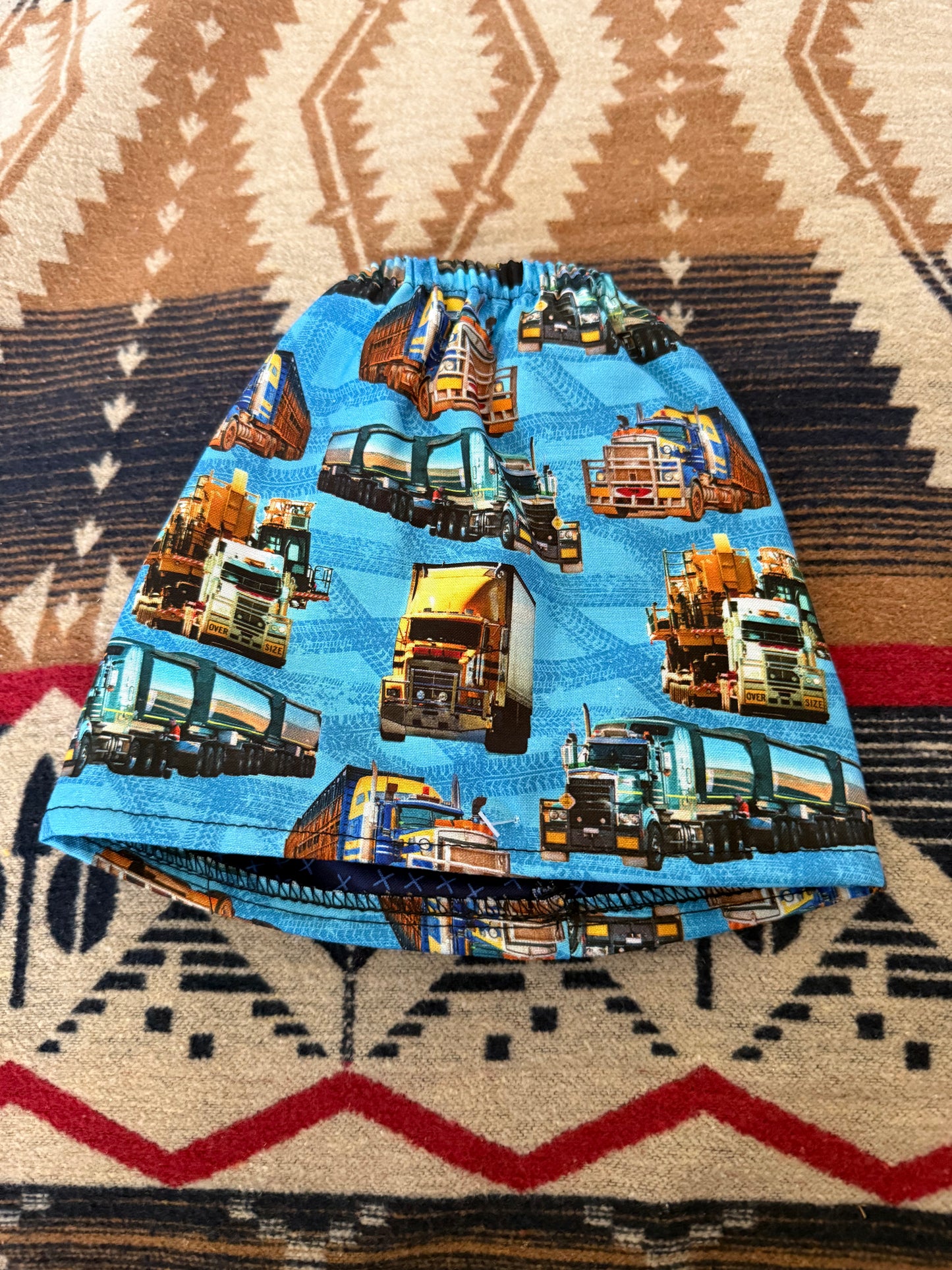 Fabric sock savers- Road trains blue