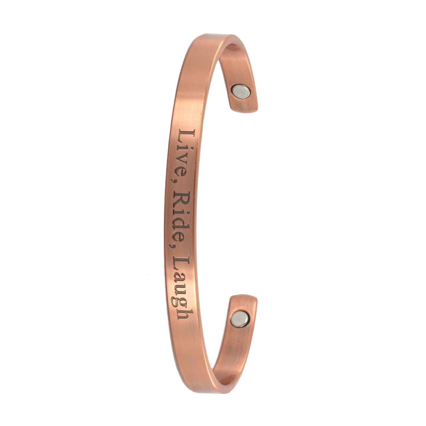 Copper Bangle - Magnetic - Live, Ride, Laugh